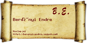 Berényi Endre névjegykártya